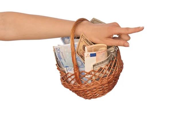 Bicurrency basket — Stock Photo, Image