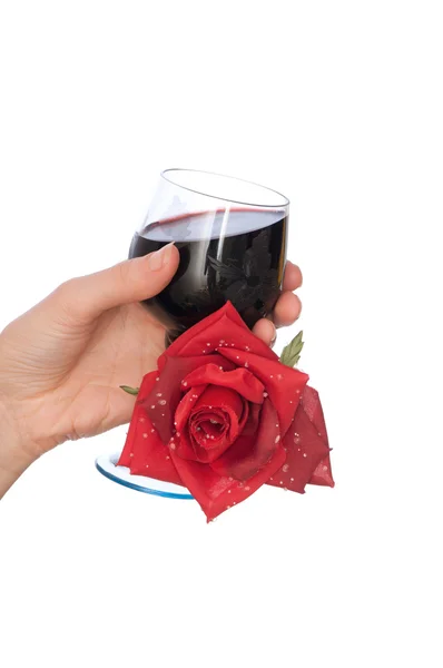 红葡萄酒酒杯 — 图库照片