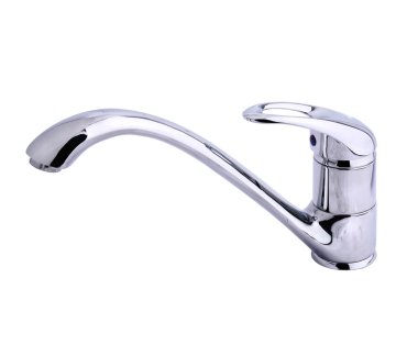 Modern stainless steel tap. Isolated on white background clipart