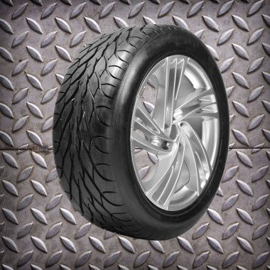 Wheel with steel rim clipart