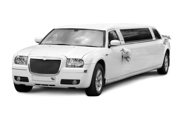 Esküvői limuzin elszigetelt fehér háttér felett — Stock Fotó