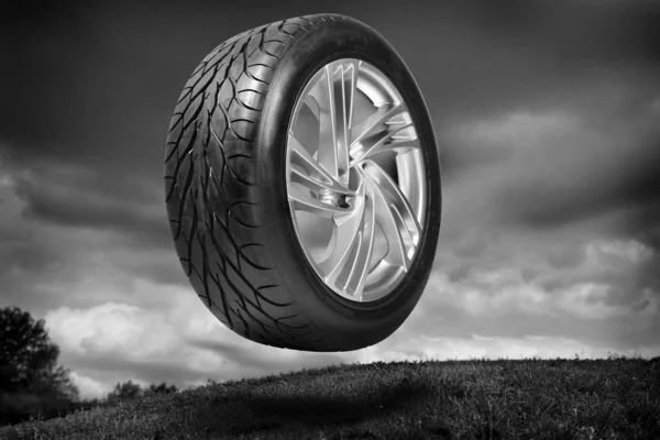 Hjul med stål rim — Stockfoto