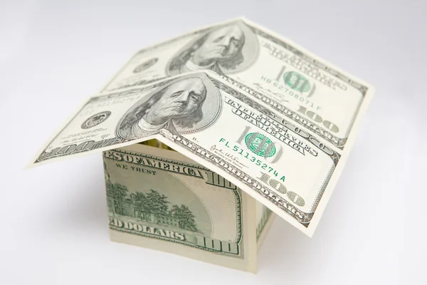Money house, 100 american dollars — Stock Photo, Image