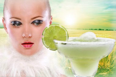 Margaritas with lime clipart