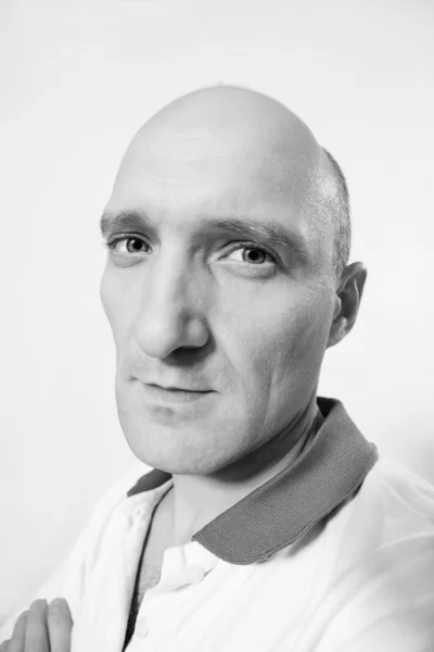 Portrait of the man. Bald — Stock Photo, Image