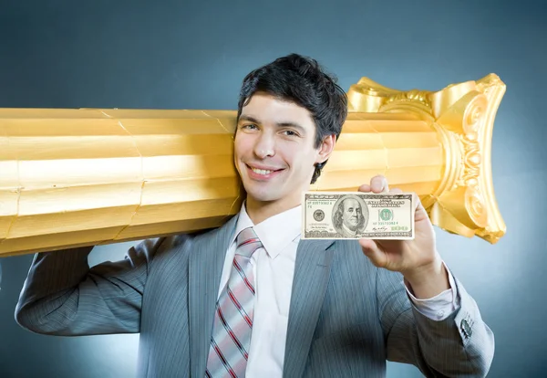 Homem Negócios Com Dinheiro — Fotografia de Stock