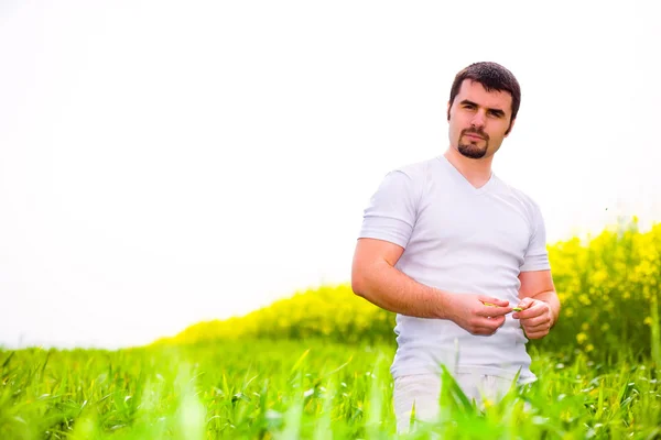 Man in a field — Stock Photo, Image