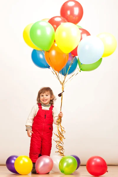 Dziewczynka Czerwonym Balonów — Zdjęcie stockowe