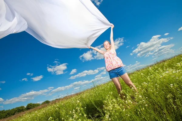 Pretty girl having fun in the field Royalty Free Stock Images