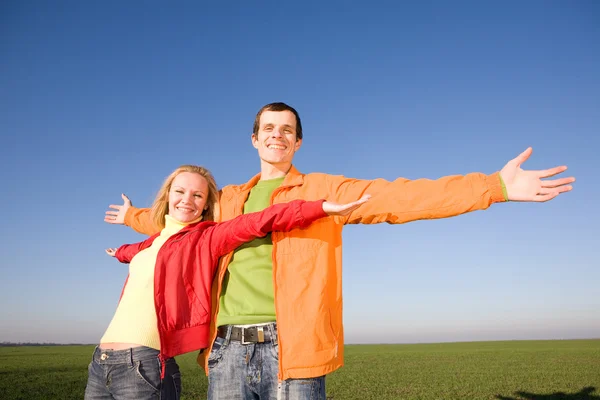 Young Couple Playing Nature Stock Picture