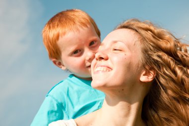 Mother and Son Having Fun