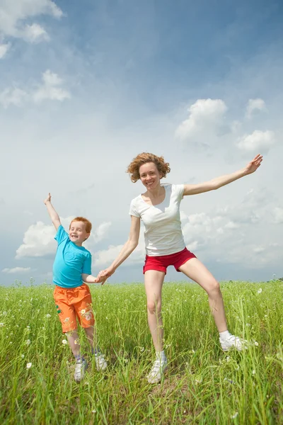 Mother and Son Having Fun — Stok fotoğraf