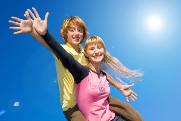 Brother Sister Smiling — Stock Photo, Image