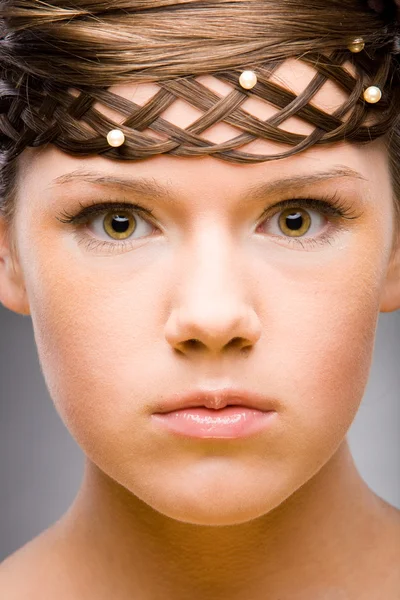 Peinado Foco Suave Concéntrate Ojos —  Fotos de Stock