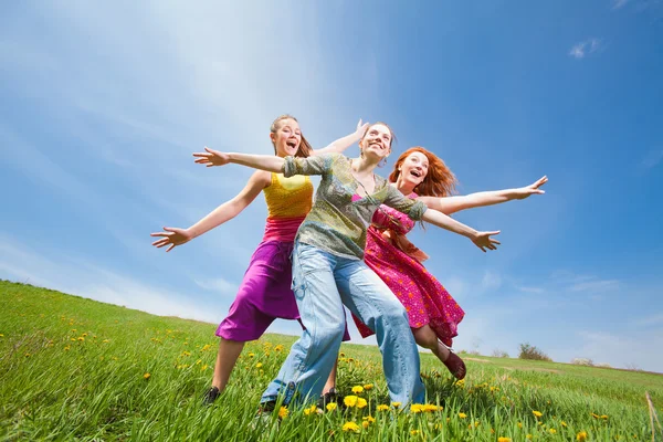 Mom and two Daughter Having Fun — Stock Photo, Image