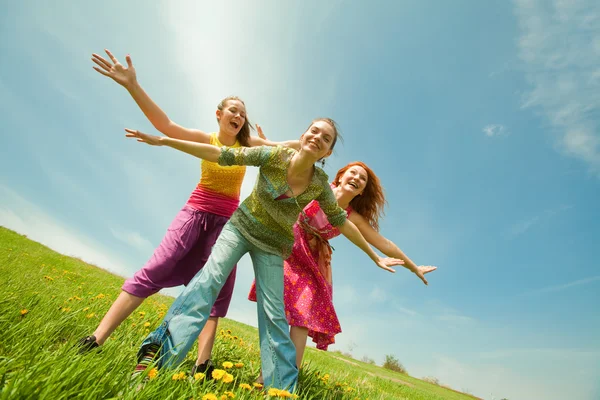 Mom and two Daughter Having Fun — Stock Photo, Image