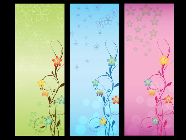 Ensemble de bannière florale — Image vectorielle