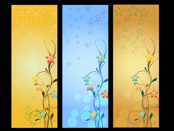 Ensemble de bannière florale — Image vectorielle