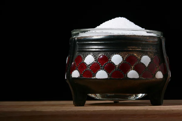 Αλάτι σε ένα saltcellar — Φωτογραφία Αρχείου