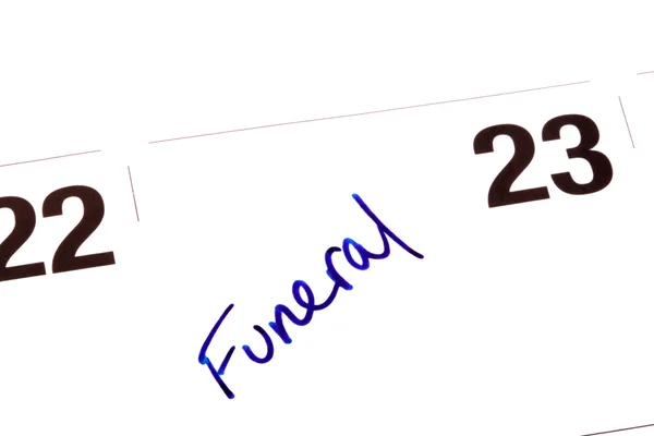 Begravning kalender — Stockfoto