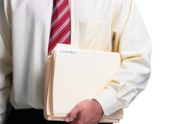 Man holding folders — Stock Photo, Image