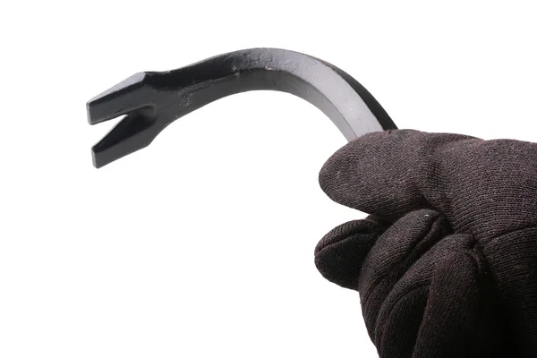 Crowbar in hand — Stock Photo, Image