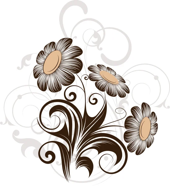Elemento de design abstrato floral —  Vetores de Stock