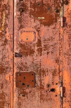 Rusty red metal gate background clipart