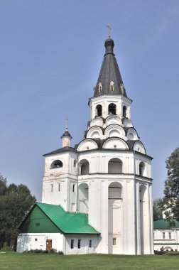 Bell tower and church in Alexandrov Kremlin, Russia clipart