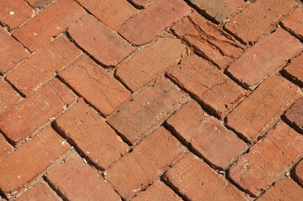 Old red brick floor background — Stock Photo, Image