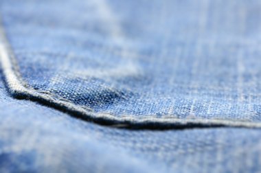 Mavi jeans cebinde, sığ dof closeup