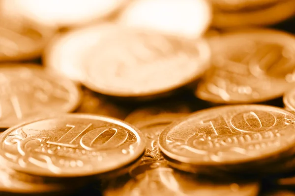 Макроснимок золотых монет — стоковое фото