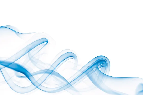 Mavi duman dalgalar üzerinde beyaz izole — Stok fotoğraf
