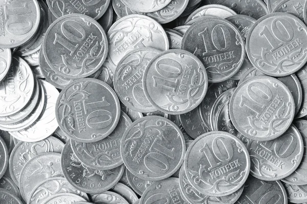 Hoop zilveren munten — Stockfoto