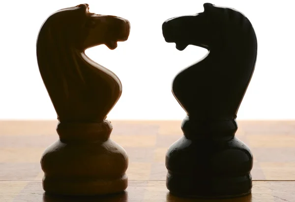 国际象棋骑士。对抗的概念 — 图库照片