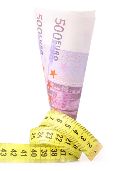 Euros avec mètre jaune — Photo