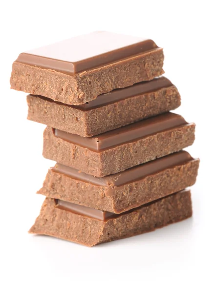 Chocolate bars stack isolated on white — Stock Photo, Image