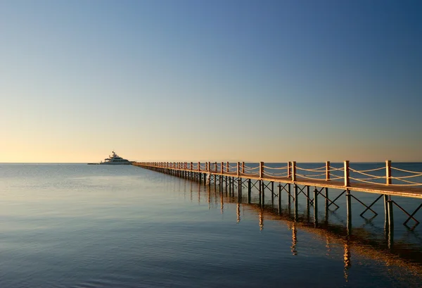 Wooden marine pier — Stock Photo, Image
