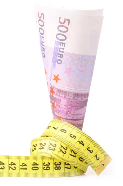 Euro mit gelbem Meter — Stockfoto