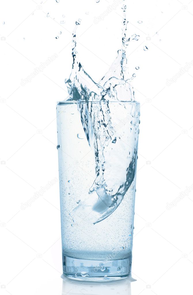 Splash in water glass