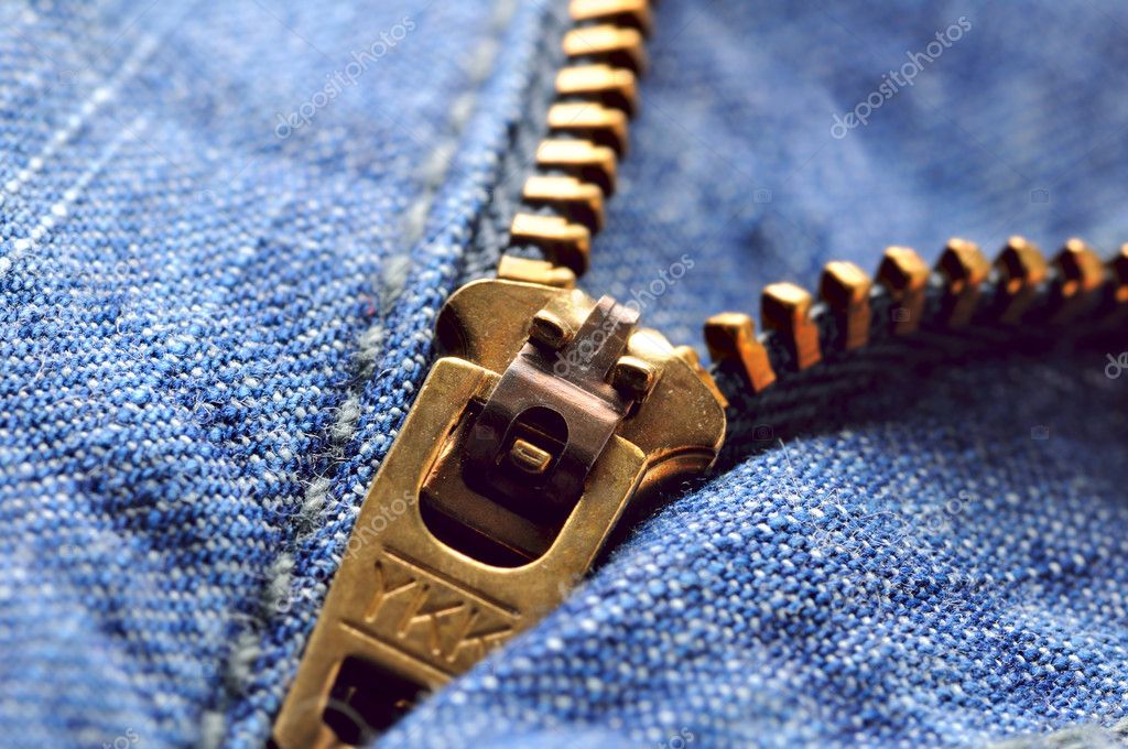 Jeans zipper closeup, shallow dof — Stock Photo © sergeypeterman #3203930