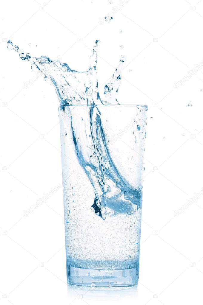 Splash in water glass
