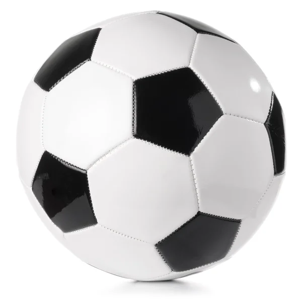 Futbol topu üzerinde beyaz izole — Stok fotoğraf