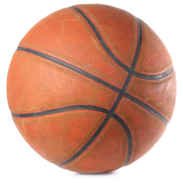 Bola de basquete isolada no fundo branco — Fotografia de Stock