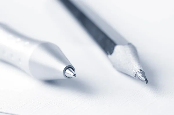 Pen en potlood close-up — Stockfoto