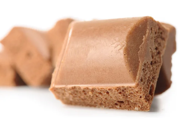 Porous chocolate bars isolated on white — Stock Photo, Image
