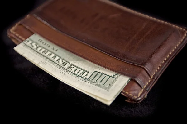 Wallet with a hundred dollar bill — Stock Photo, Image