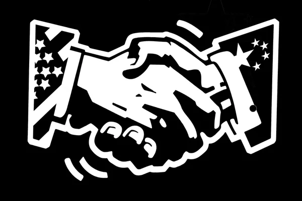 Handshake usa och Kina — Stockfoto