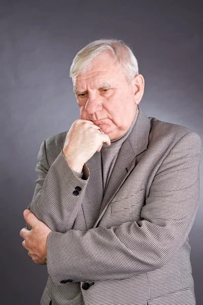 Portrait thoughtful elderly men — Stock Photo, Image