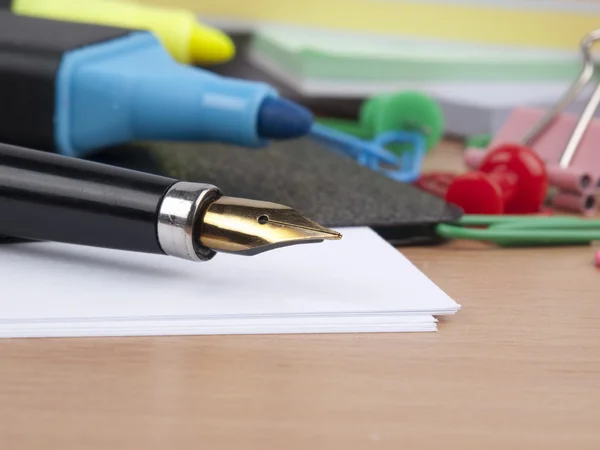 stock image Stationeries on a table